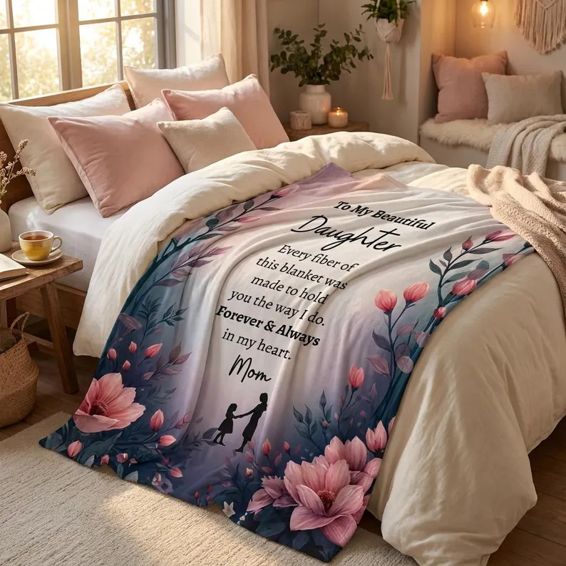 Mother Daughter Blanket Keepsake Forever Gift Idea Soft