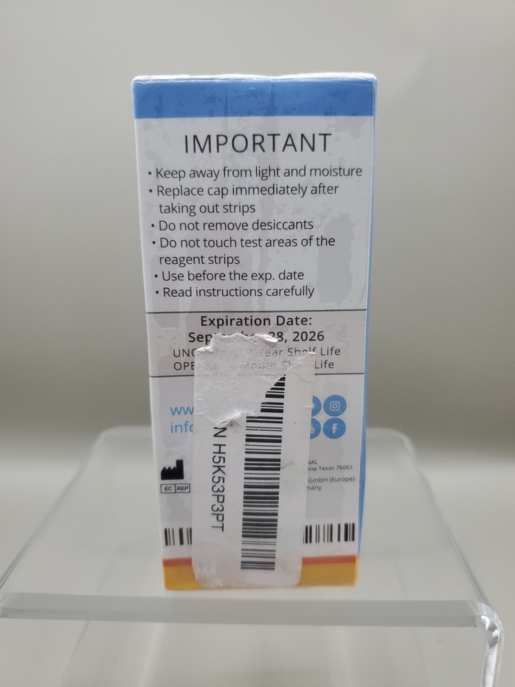 LIFE20 Urinalysis: 4 Parameter Reagent Strips (50 Strips) - EXP 09/26