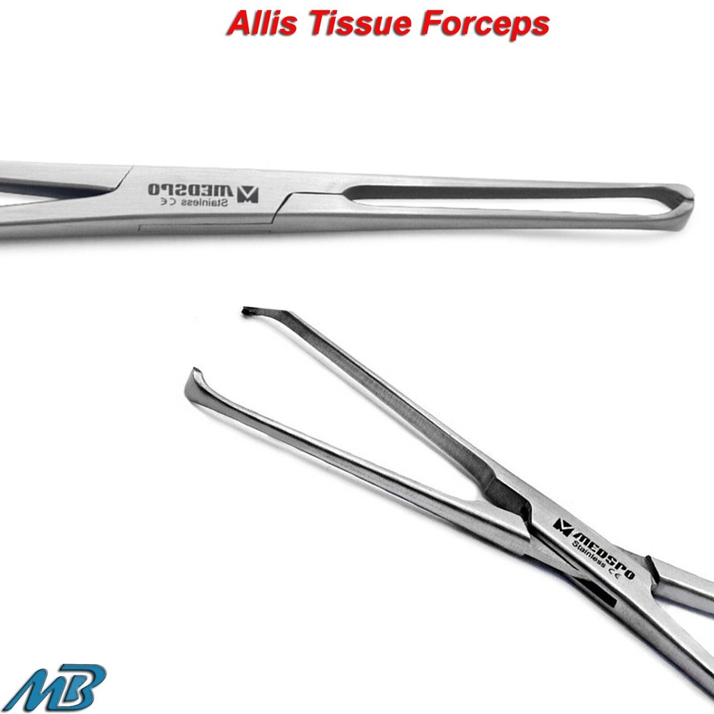 Surgical Allis Tissue Forceps Teeth Pickup Locking Pliers Dental Lab Instruments