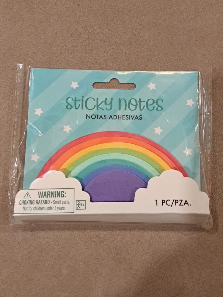 2 - Amscan Rainbow Sticky Note Pads. Adhesive Notepads. 152 Sheets