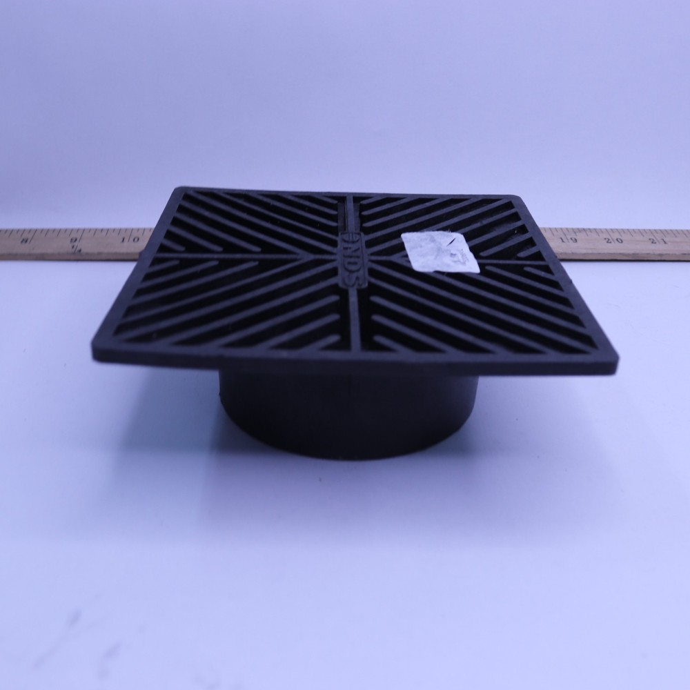 NDS 6 in. Plastic Square Drainage Grate in Black