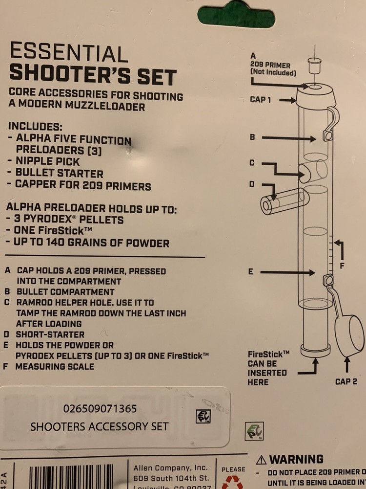 ALLEN THUNDER CLOUD Essential Shooter's Set Muzzleloader