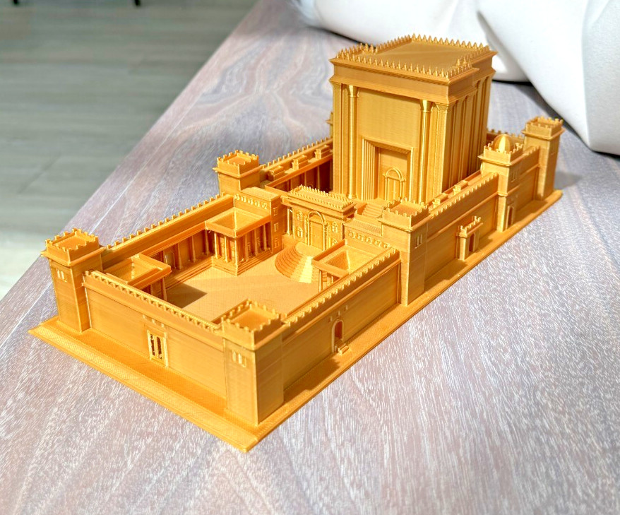 3D Printed Bais Hamikdash display piece - Second Temple - Gold