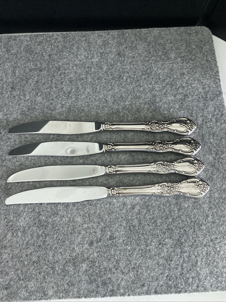 4 Oneida Distinction KENNETT SQUARE Stainless HH Dinner Knives Flatware