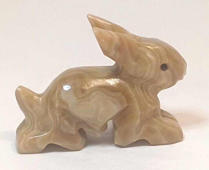Carved Stone Rabbit 2.75" Long 2" Tall