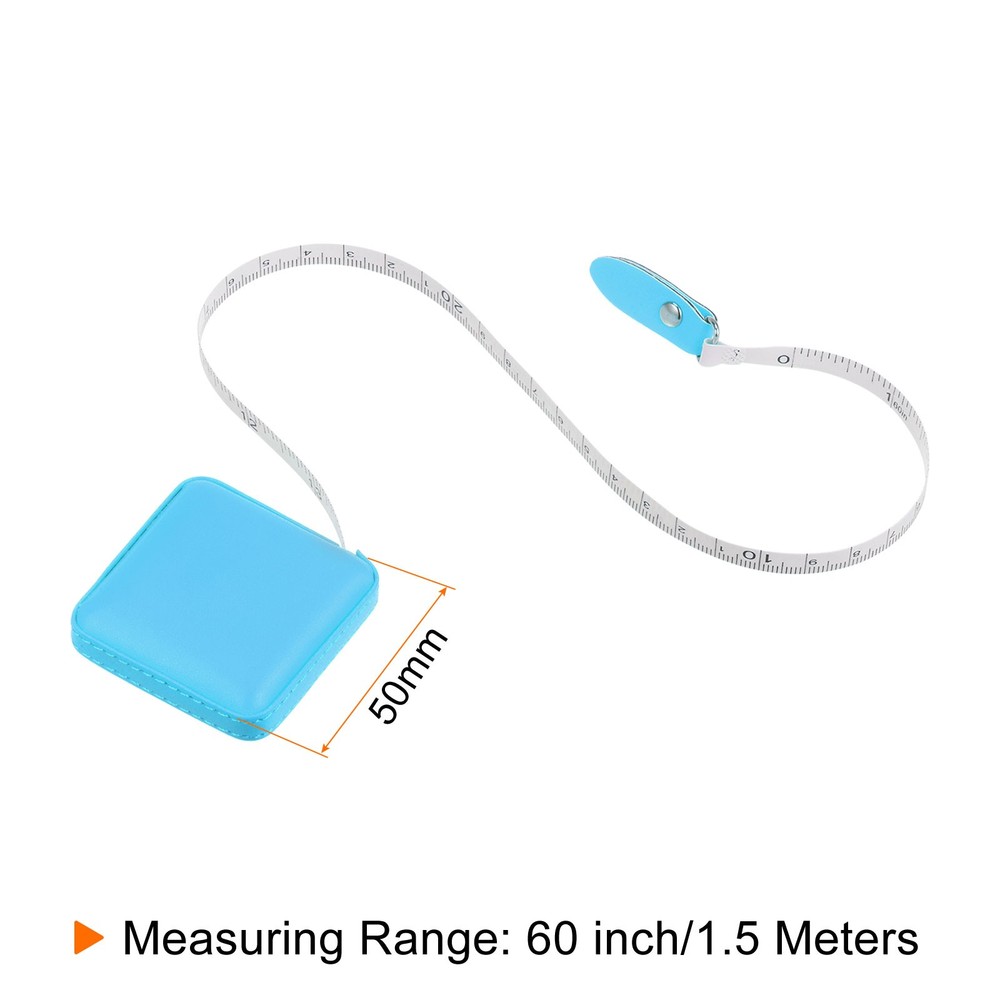 Square Retractable Tape Meter 150cm/60 Inch, Blue