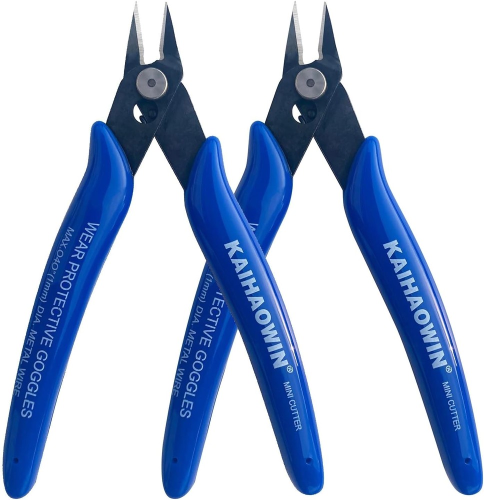 KAIHAOWIN Micro Wire Cutters with Spring, 2 Pack, 5 inch Precision 2 Pack