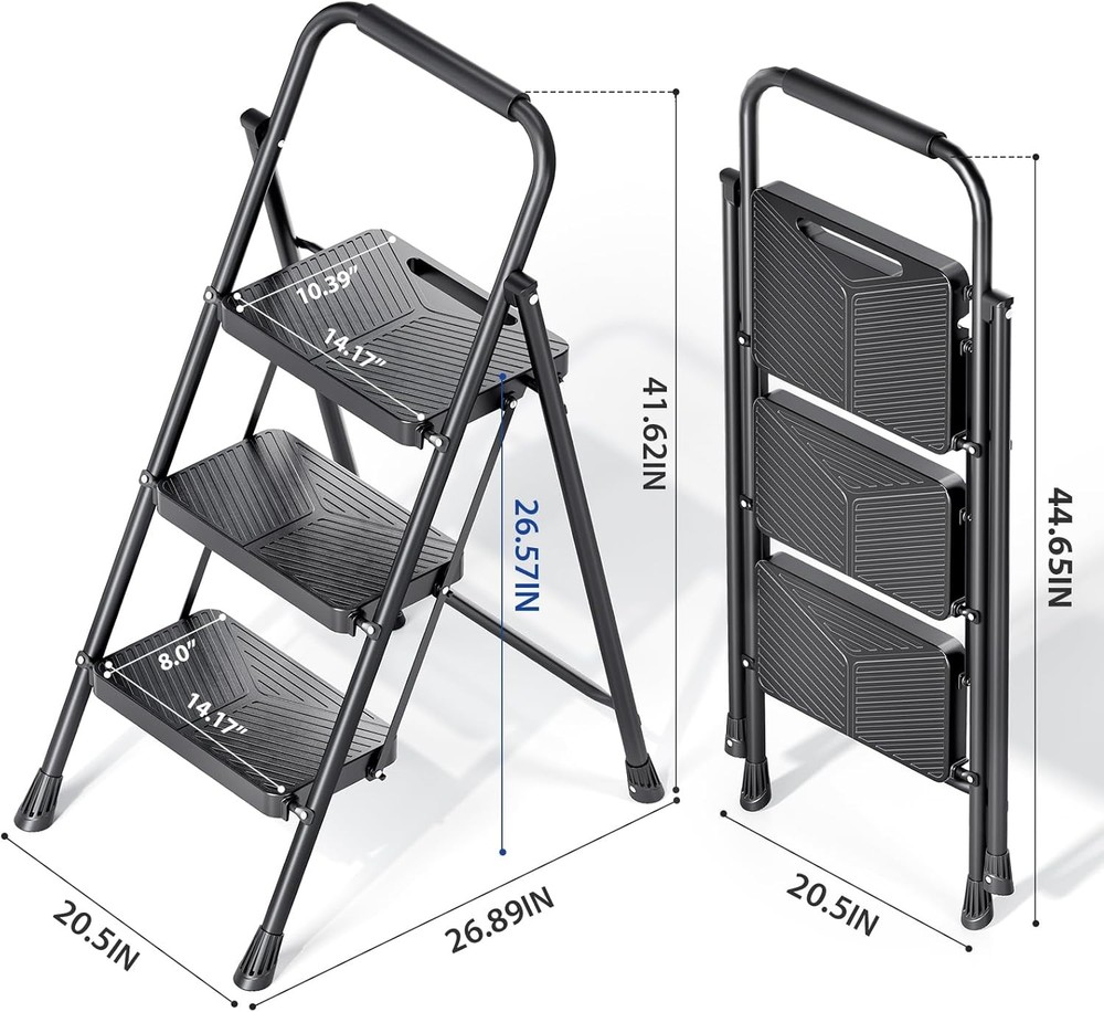 NEW 3 Step Steel Step Stool 500 lbs