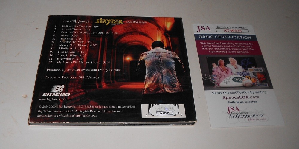 Stryper GROUP SIGNED Murder By Pride CD Cover JSA CERT