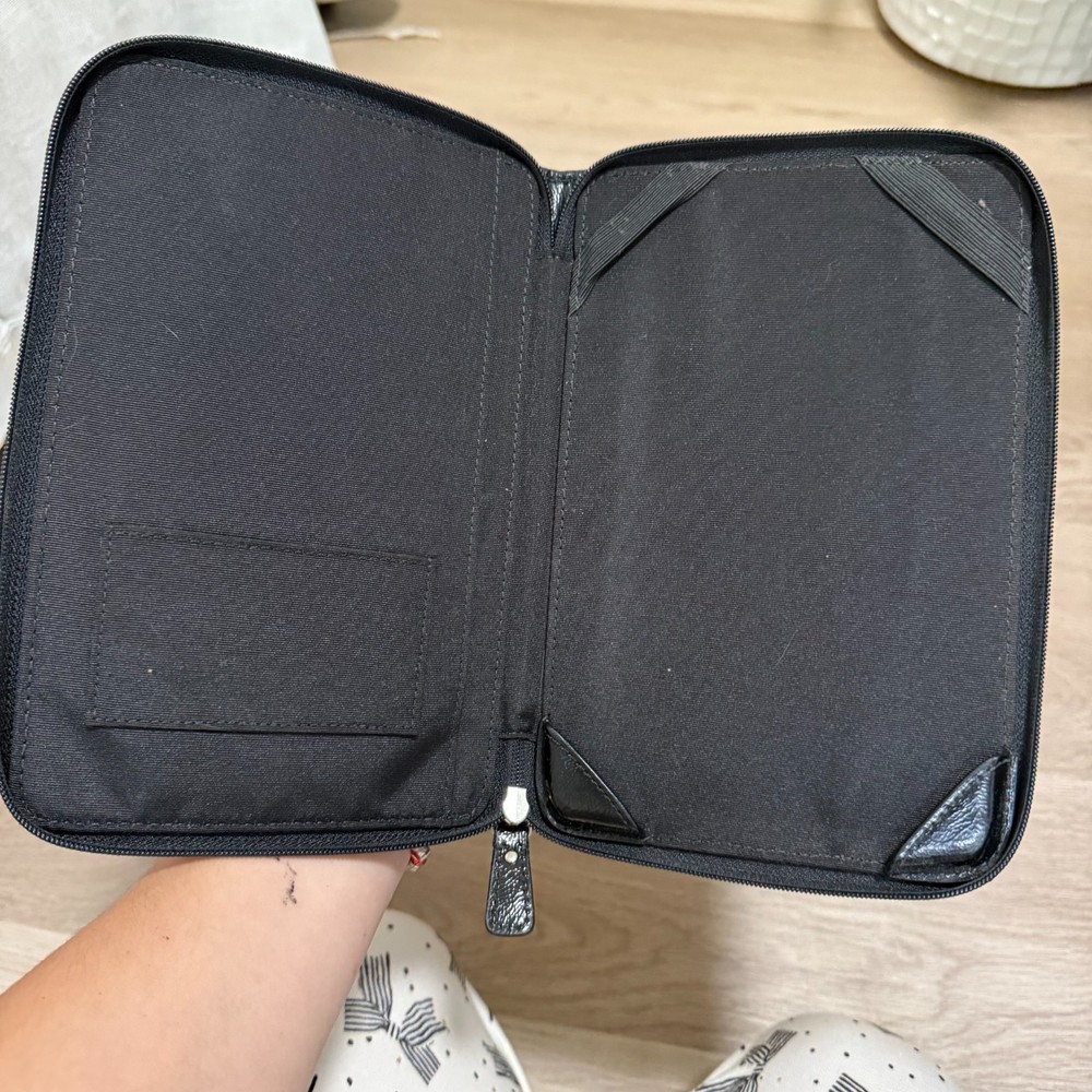 Coach Signature Pattern EReader/tablet case in Black and Gray