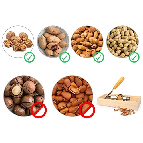 Nutcracker Heavy Duty Nut cracker Pecan Cracker Walnut Cracker Tool with Wood