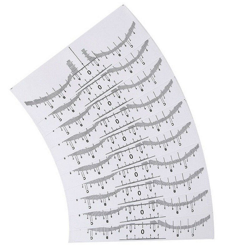 3D Microblading Permanent Makeup Eyebrow Ruler Disposable Sticker Tattoo Stencil