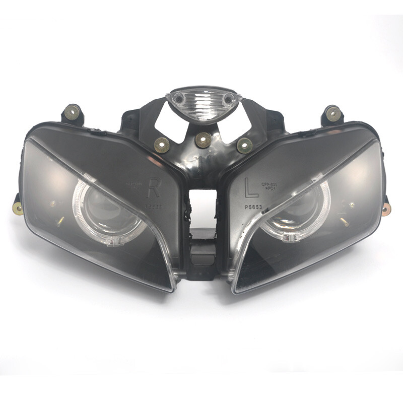 Custom HID Headlight Assembly Red Devil White Angel Eye For Honda CBR600RR 03-06