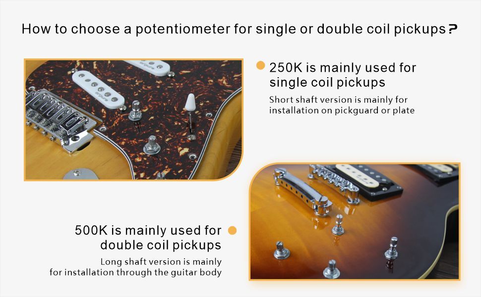 10pcs A500K Push Pull Potentiometer Pots Volume Tone Control Long Split Shaft