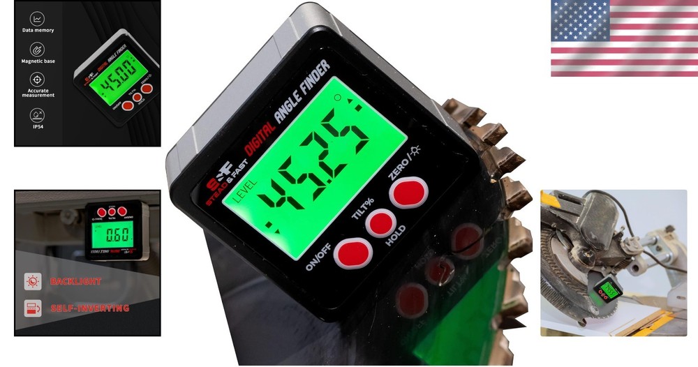 Digital Magnetic Angle Finder with Backlight - Precision Protractor Level Box