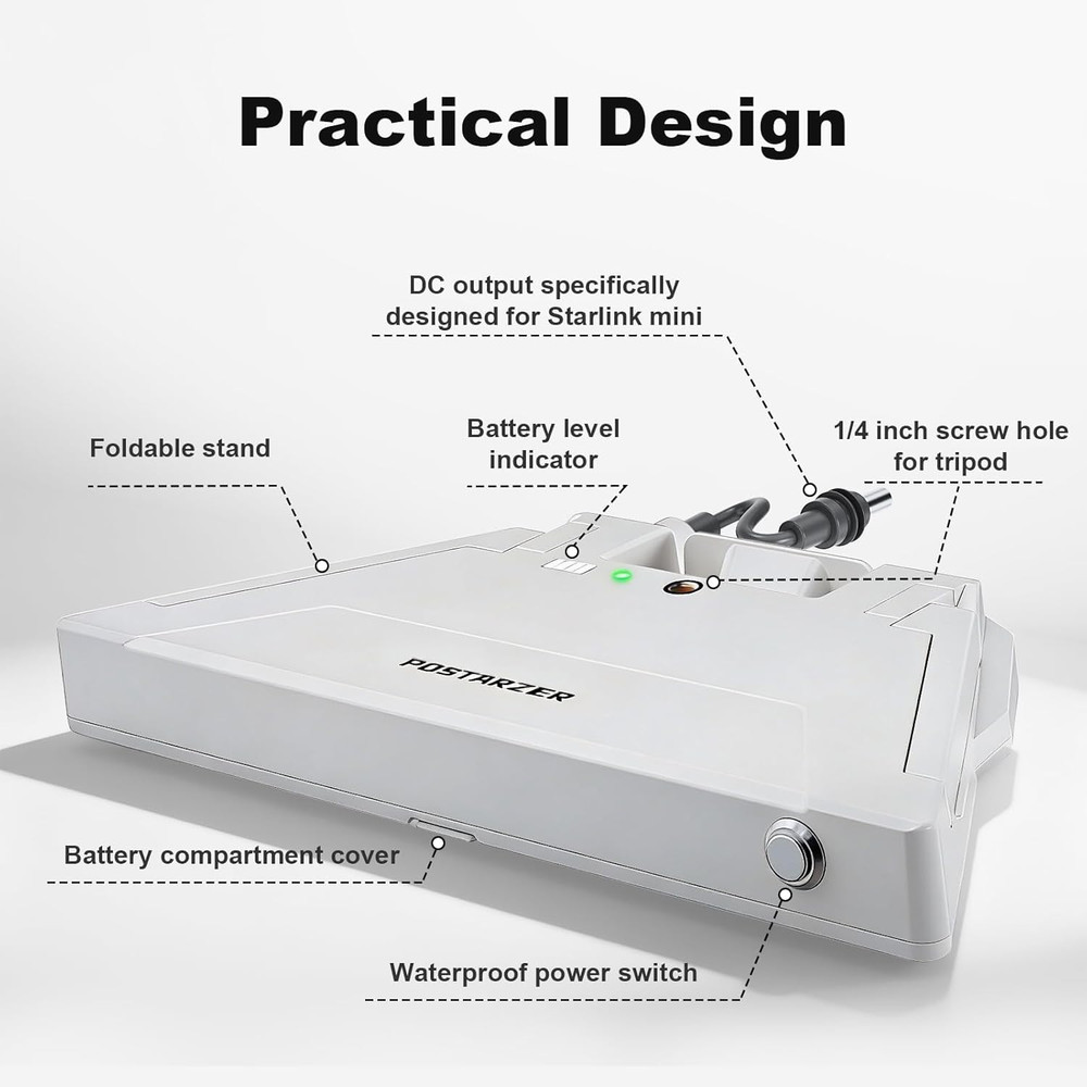 Starlink Mini Battery Case, Can Accommodate 8 X 18650 Battery Pack (Button Top)