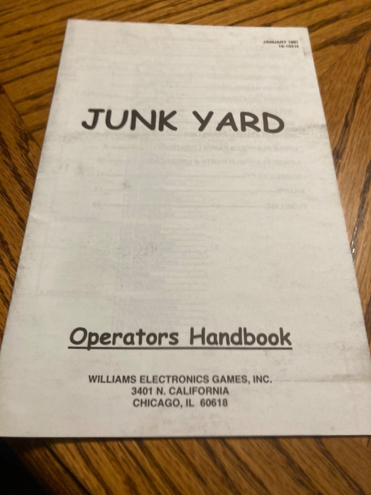 Junkyard Pinball Operator Handbook
