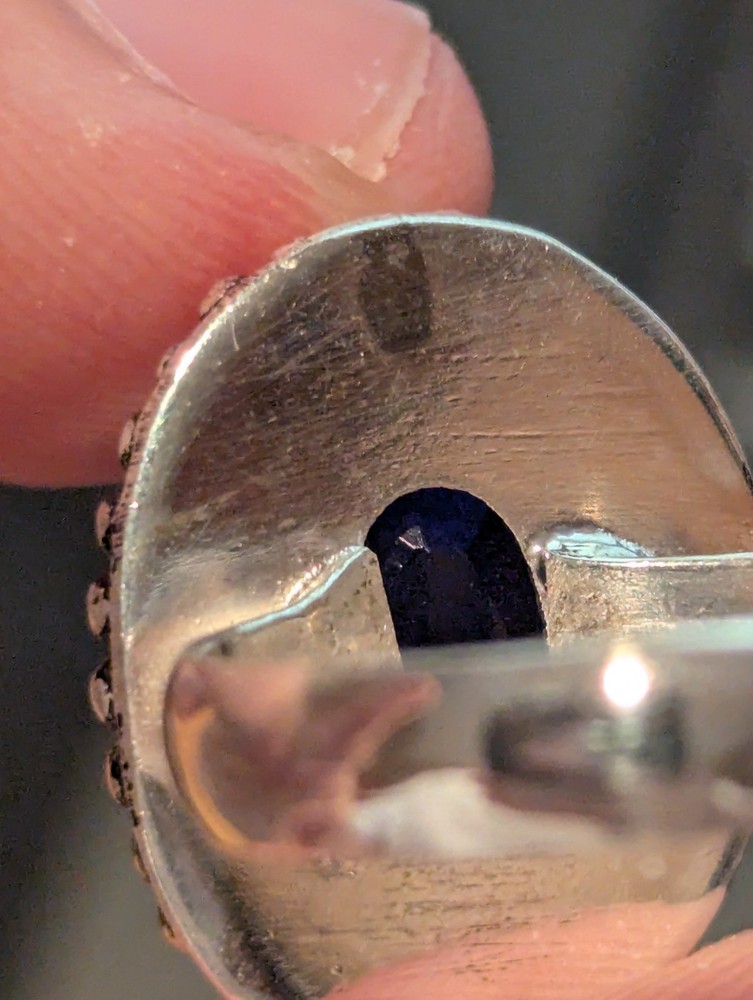 Blue Sapphire Oval Ring Size 9