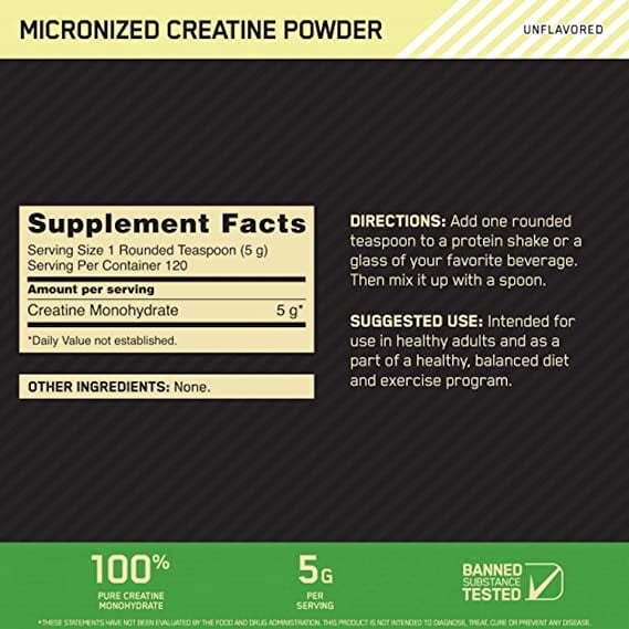 Optimum Nutrition Micronized Creatine Powder, 120 Servings