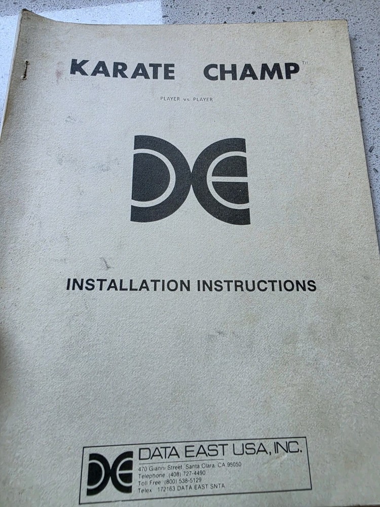 Data East Karate Champ Arcade Manual