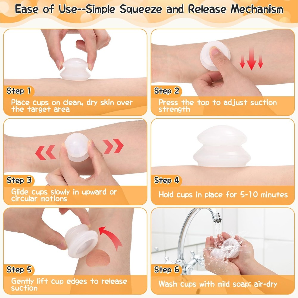 16 Pcs Silicone Cupping Therapy Sets 4 Sizes Professional Massage Cupping Cup...