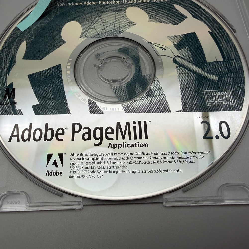 Vintage 1997 Adobe PageMill 2.0 Macintosh CD-ROM Web Design HTML Software