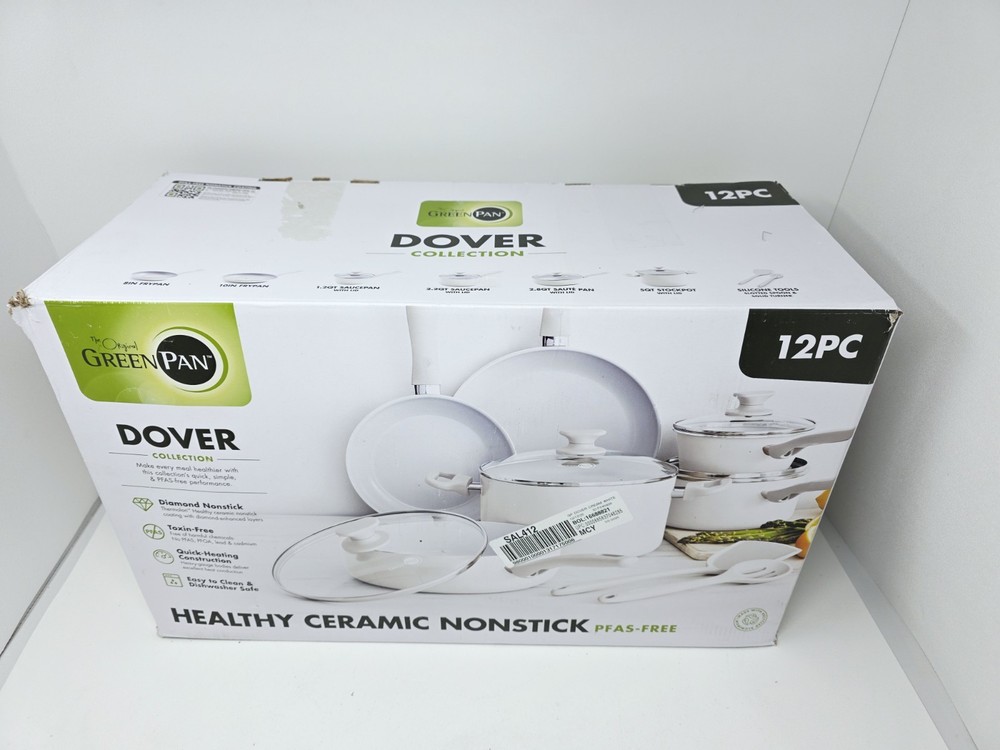 GreenPan Dover Ceramic Nonstick 12-Piece Cookware Set