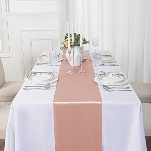 6Pack Table Runner 12 x 108 Inches Satin Silk Table Runner for Wedding,