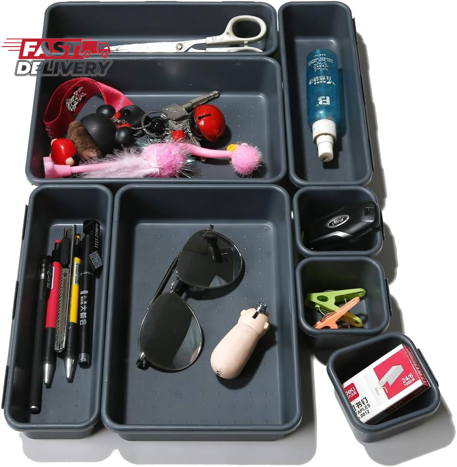 Backerysupply Interlocking Desk Drawer Organizer Separators for Kitchen, Bathroo