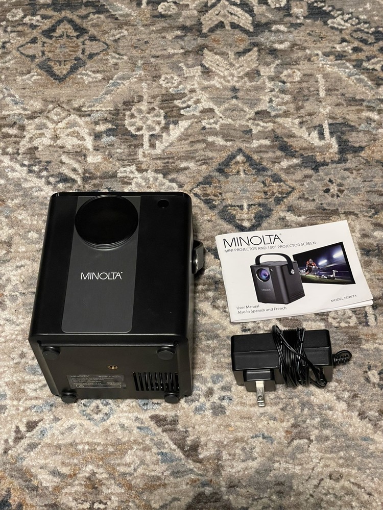 Minolta MN674 Portable Mini Projector HD Bundle Pack With 100" Screen