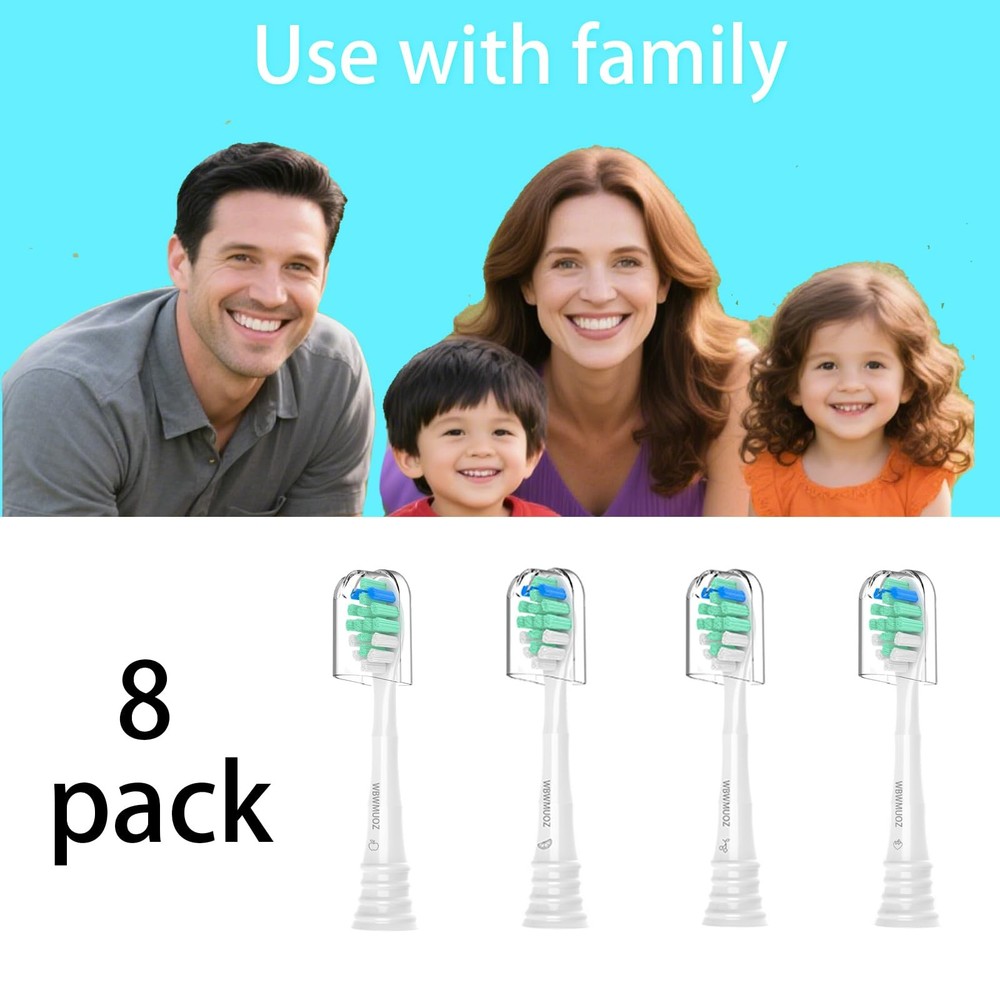 Toothbrush Replacement Heads Compatible with Philips Sonicare, 8 Pack