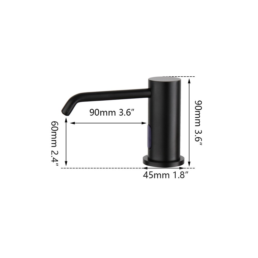 500ml Black Automatic Sensor Soap Dispenser Deck Mount Brass Basin Sink Bottle