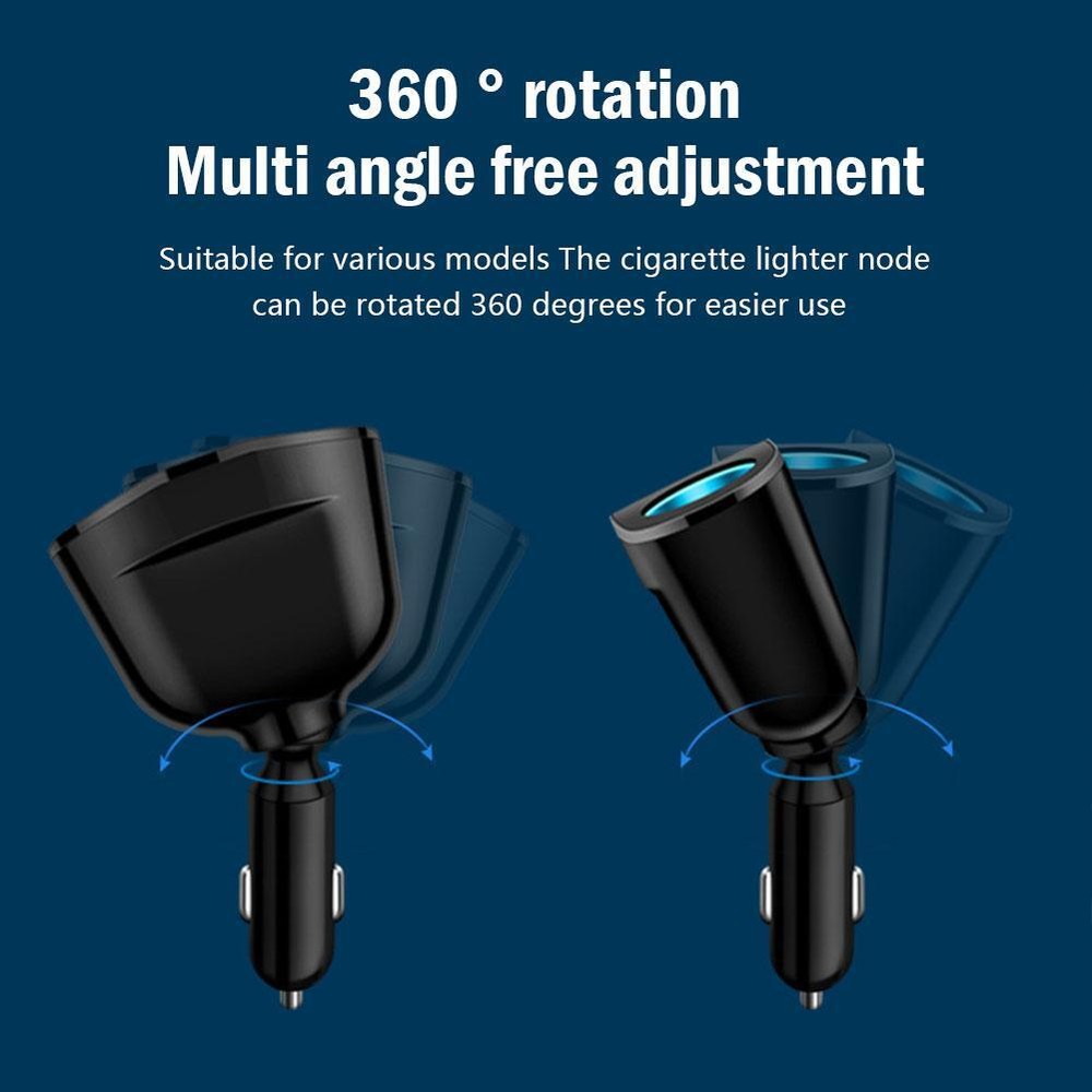 Outlet 12V Dual USB Car Cigarette Lighter Socket Splitter Power Adapter Charger