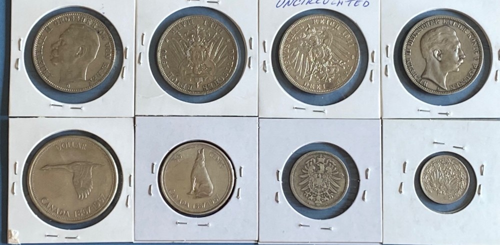 8 World Silver Coins