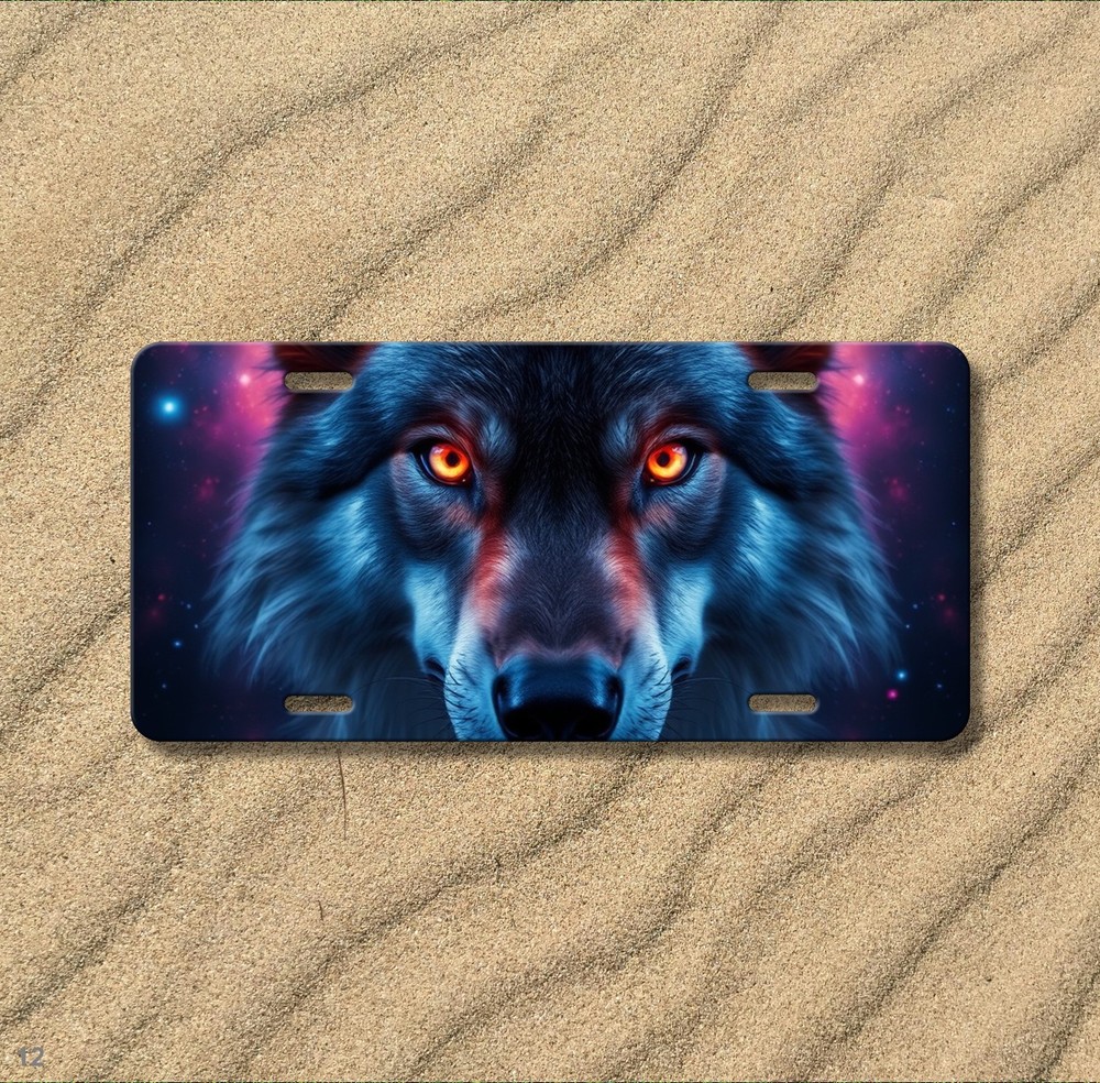 Powerful Wolf License Plate Personalized Front Bumper Plate Holiday Gift
