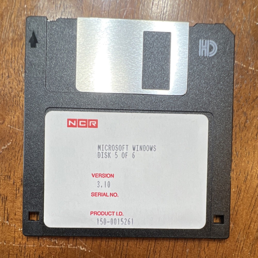 NCR Microsoft Windows 3.10 Floppy 3.5" Operating System 6 Disk Set English