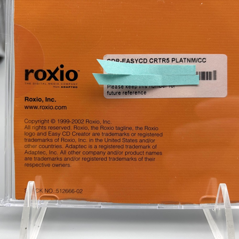 Vintage 2000 Roxio Easy CD Creator 5 Platinum Software CD-ROM Windows PC
