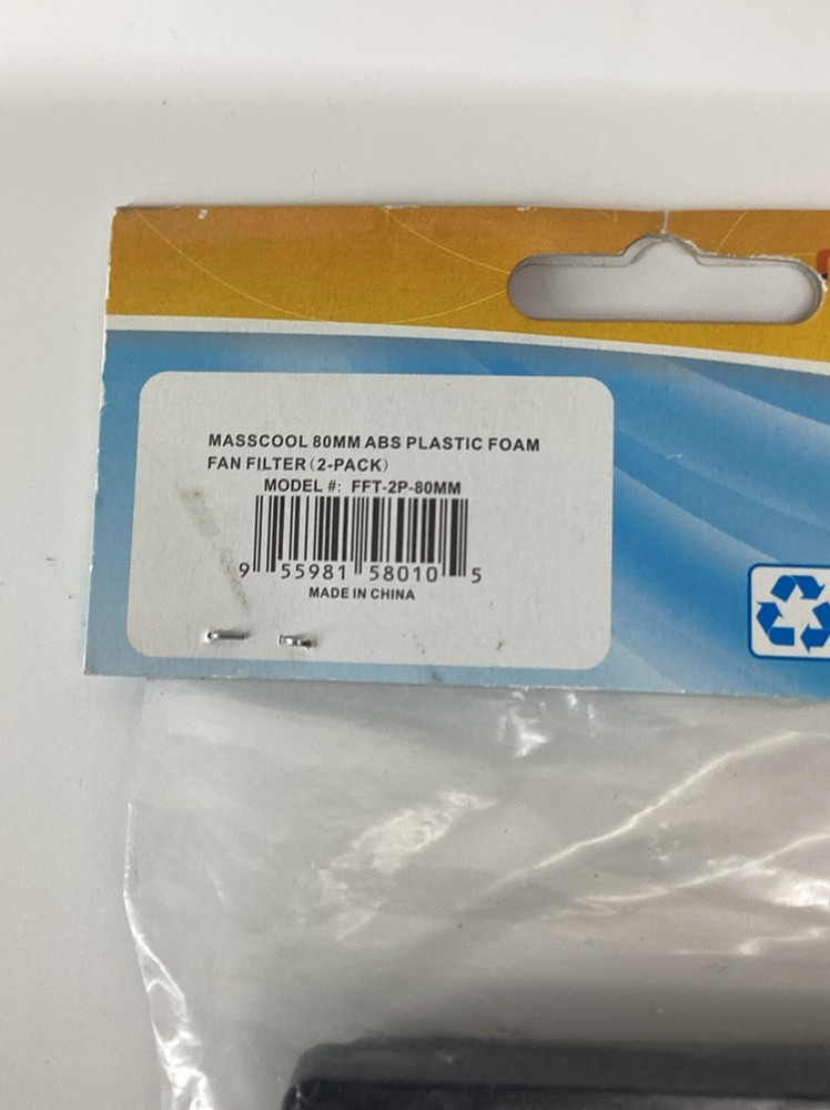 Masscool 80mm Computer Plastic Foam Fan Filter Dust Guard abs plastic (2-pack)