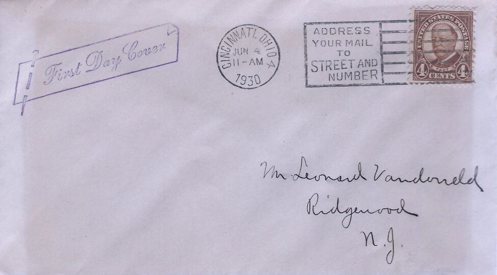 685 4c WILLIAM H. TAFT - General purpose rubber stamp cachet