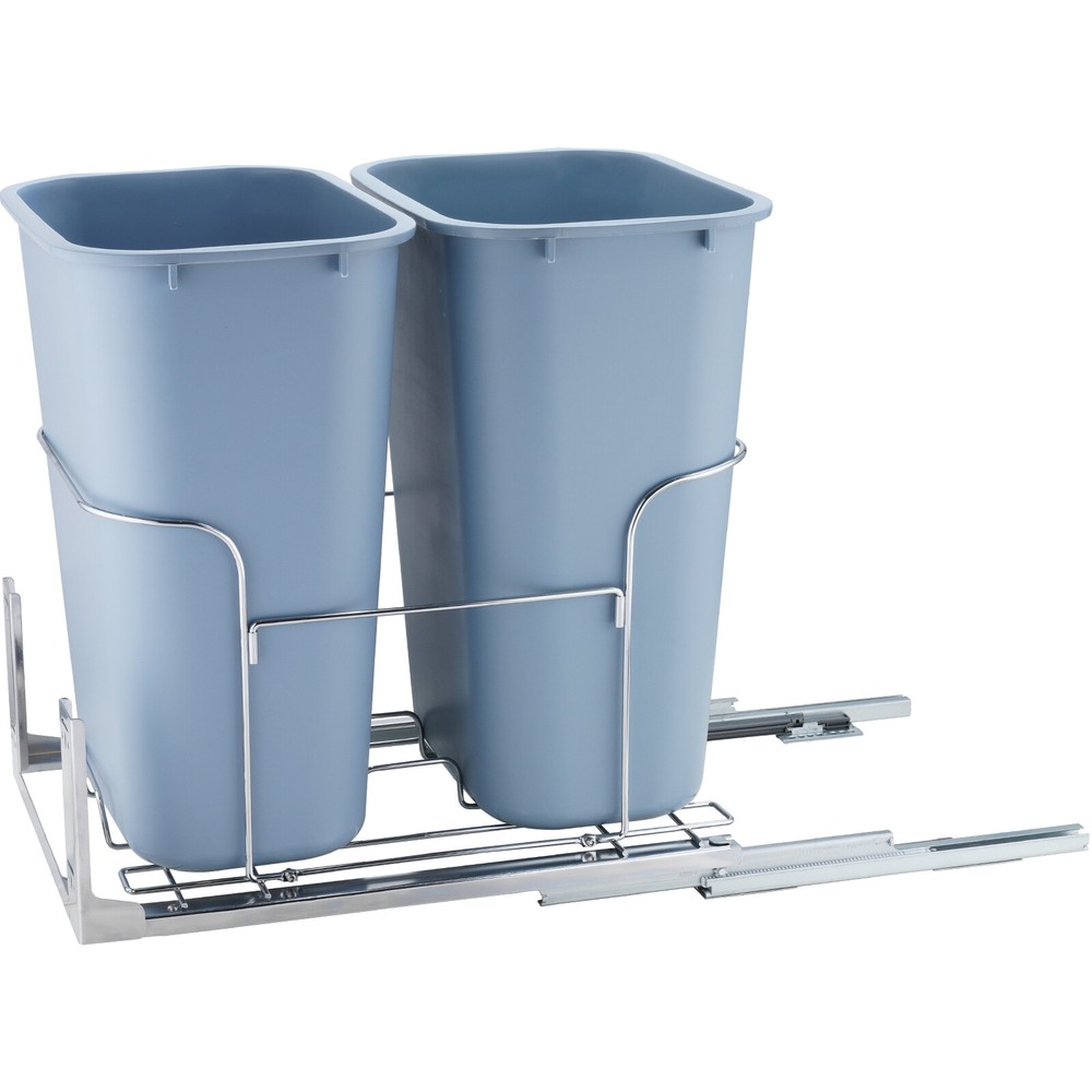 VEVOR Double 37QT Pullout Waste Container Kitchen Trash Can 70L w/ Soft Close