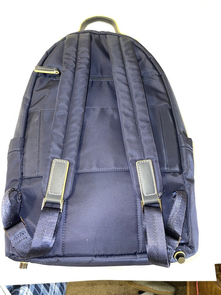 CARAA Apartment Blue Nylon Medium Backpack Zippers Padded Adjustable Straps