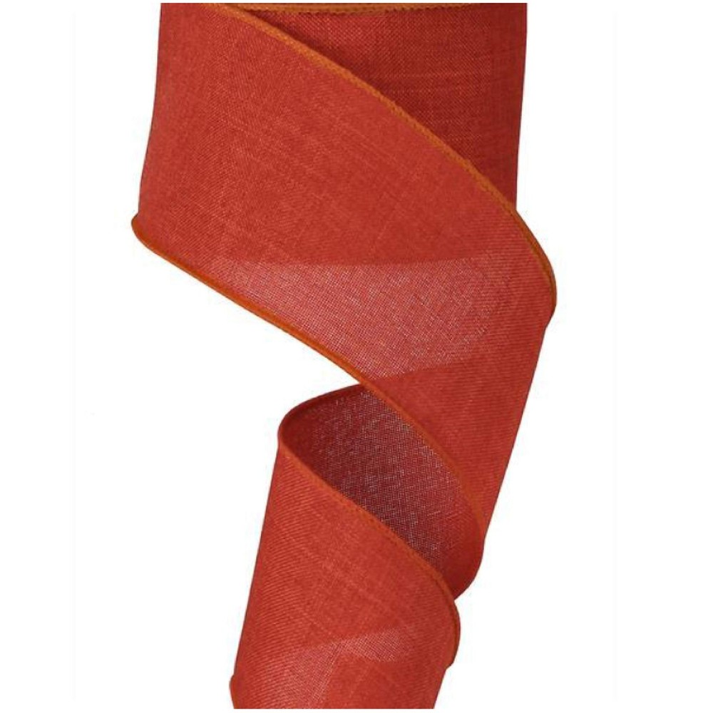 Solid Canvas Wired Edge Ribbon, 10 Yards (Rust, 2.5") 2.5", Rust