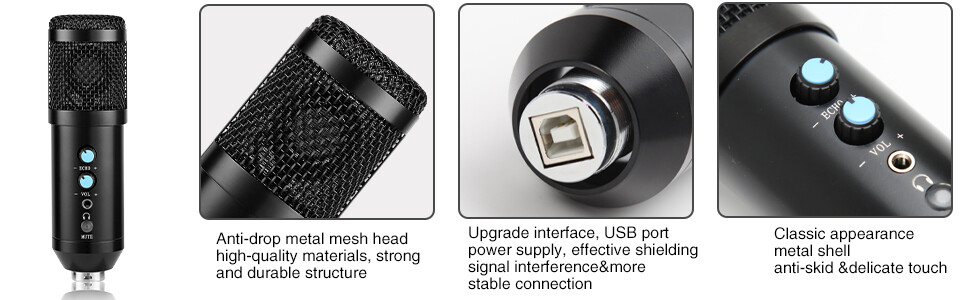 InnooTech PC USB Condenser Microphone Kit Pro home studio mic missing sponge cvr