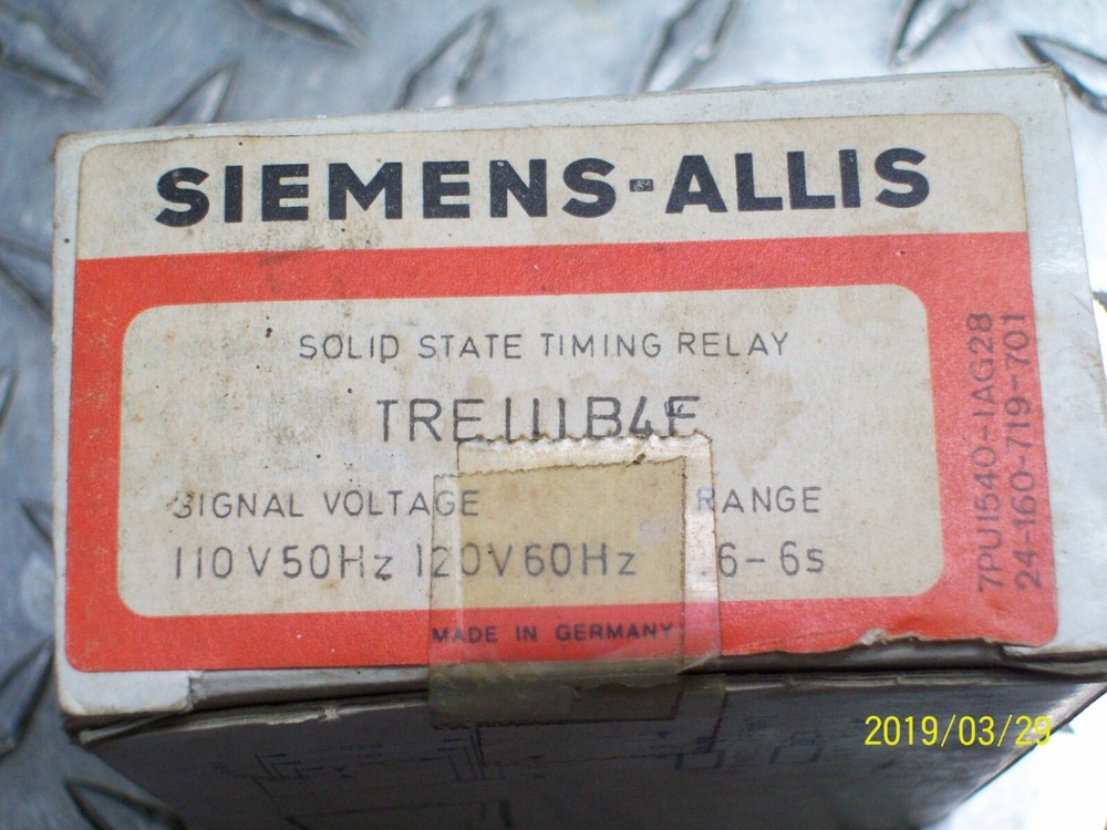 TRE111B4F NEW SIEMENS-ALLIS SOLID STATE TIMING RELAY .6-6s RANGE