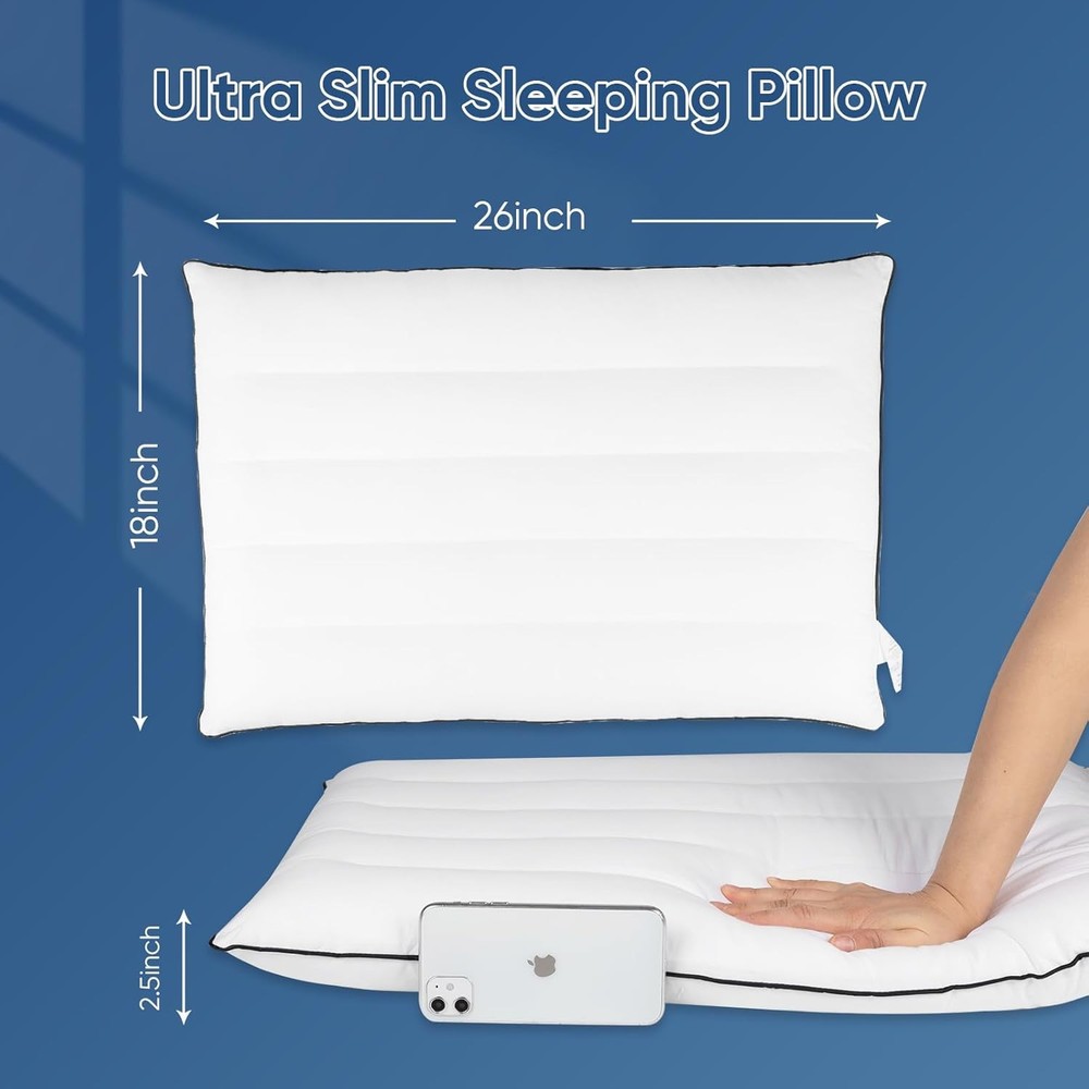 Ultra-thin pillow, flat pillow suitable for side sleeping