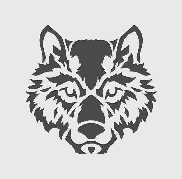 6"x6" Clear Plastic Stencil - Wolf (ME417)