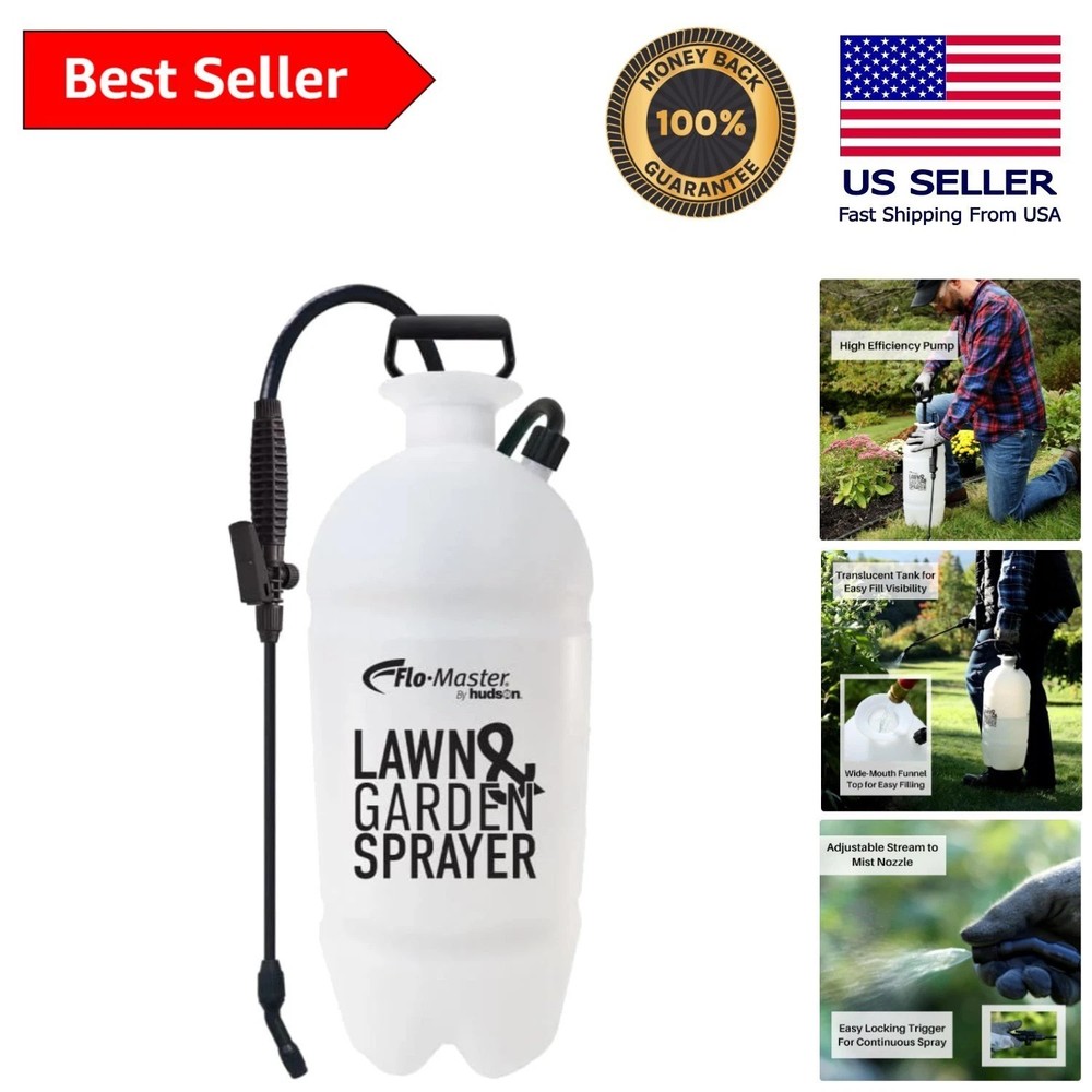 Translucent 2-Gallon Lawn & Garden Sprayer with Adjustable Nozzle for Precision