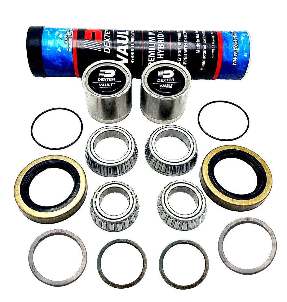 1.98 UFP Vault Kit w/Bearings Cap Grease fits 3700# Trailer Axle 1.68" x 2.56"