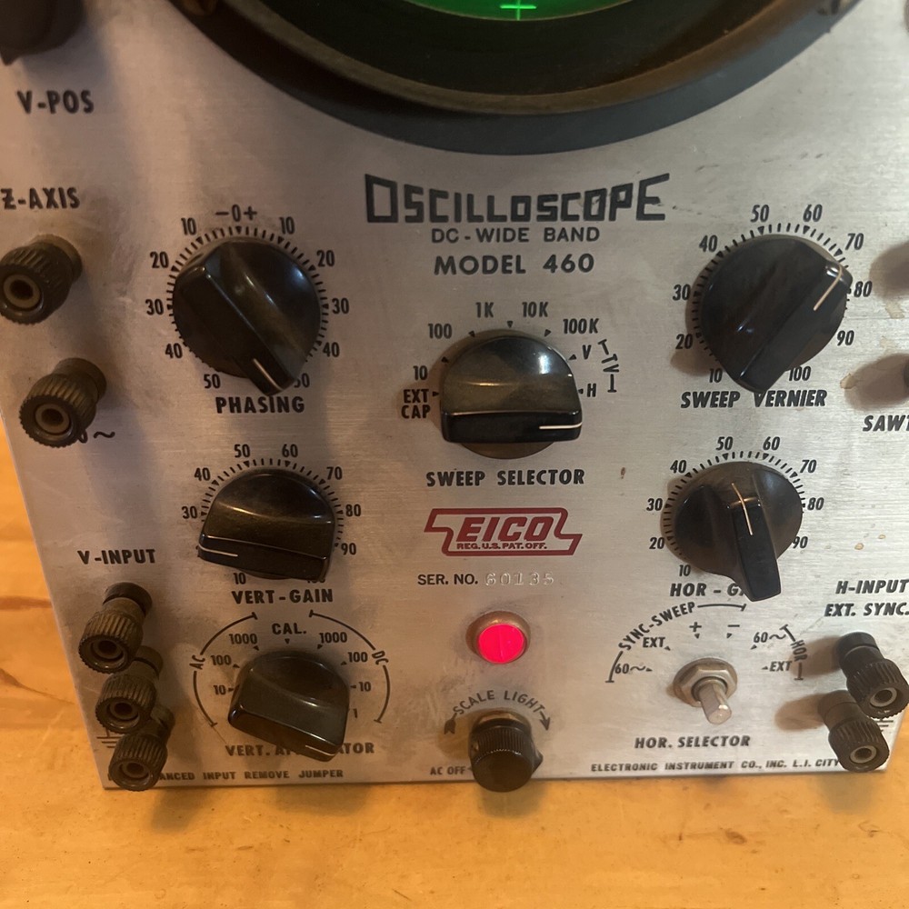 Vintage EICO Model 460 Oscilloscope DC Wide Band - Untested