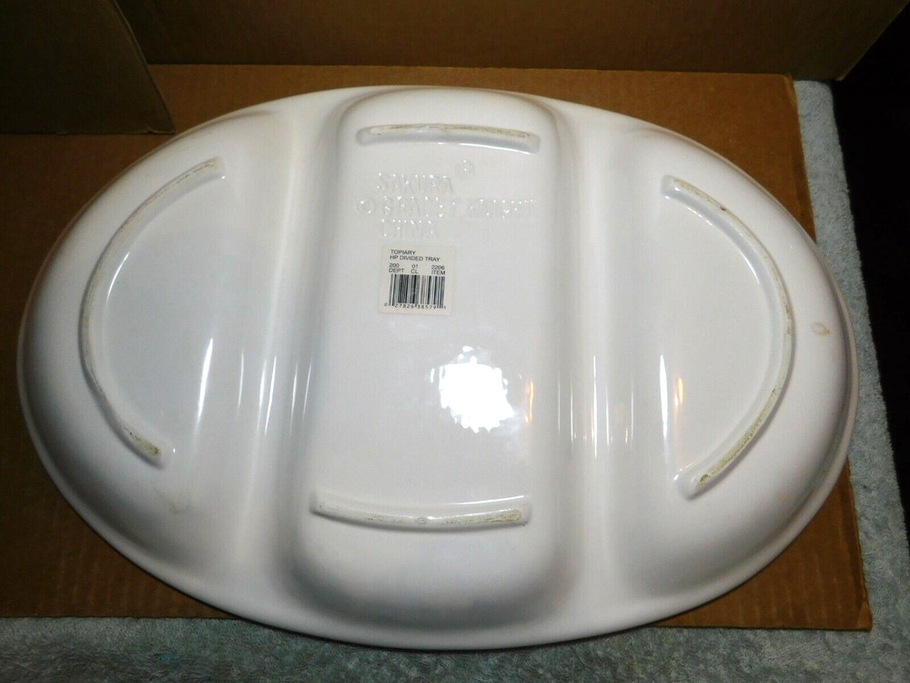 Sakura~Gracey Knight "Topiary" Oval Three Section Stoneware Platter